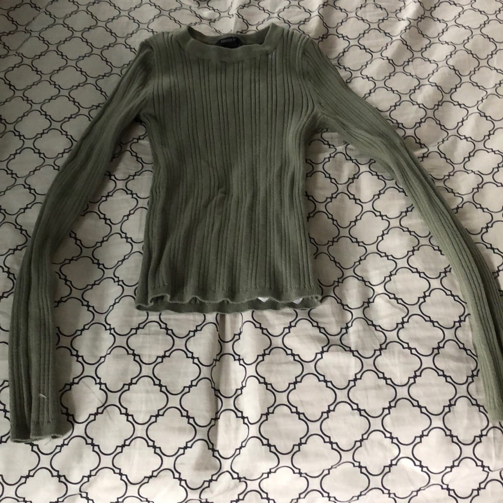 Forever 21 green stretch sweater